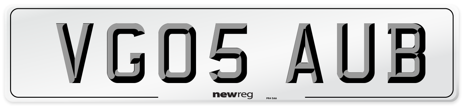 VG05 AUB Number Plate from New Reg
